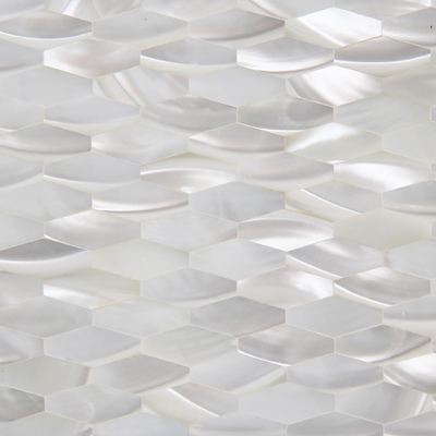 China Natural Seashell Wall Covering Trochus Shell Decorating Wall Panel Rhombus Piece 10x20mm supplier