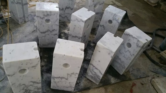 China Guangxi White Marble Car Packing Stone China Carrara White Marble Packing Barriers supplier