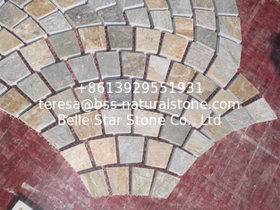 China Oyster Split Face Flagstone Oyster Fan Pattern Patio Stones Flagstone Exterior Wall supplier
