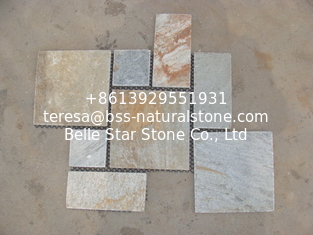 China Oyster Split Face Slate Flagstone Patio Oyster Meshed Flagstone Walkway Natural Stone Pavers supplier