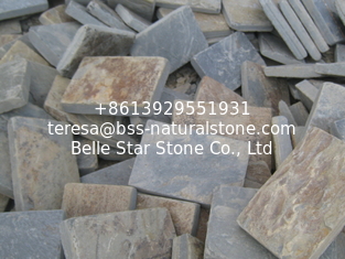 China Rusty Slate Tumbled Paving Stone Natural Walkway Patio Slate Plaza Flooring Pavers supplier