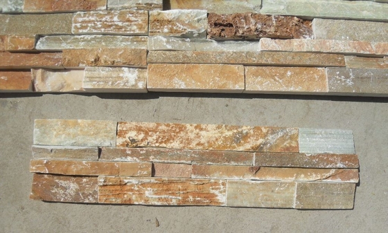 China Good Color Beige Quartzite Stone Veneer Rough Surface Natural Stacked Stone Real Culture Stone supplier