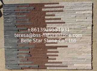 China Black Slate Purple Sandstone Oyster Slate Waterfall Shape Culture Stone,Outdoor Thin Stone Veneer supplier