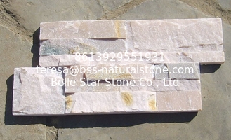 China Pink Quartzite S Cut Stone Cladding,Indoor S Clad Ledgestone,Outdoor S Clad Stone Wall Panel supplier