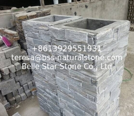 China Grey Slate Column,Natural Stone Pillar,Ledgestone Pillar,Grey Stone Postbox,Gate Grey Pillar supplier