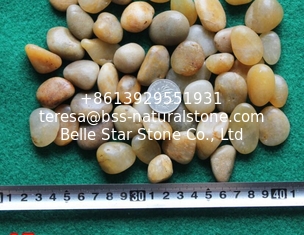 China Polished Pebble Stones,Yellow Cobble Stones,Yellow River Stones,Cobble River Pebbles,Landscaping Pebbles supplier
